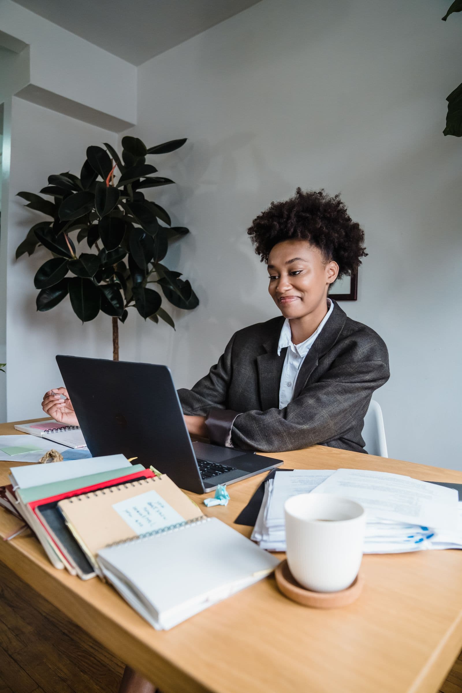 A small-business owner reviewing a reference report
